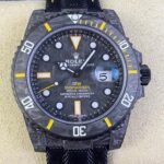 Custom Rolex Submariner Carbon Fiber Case Yellow Watch VS Factory