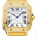 Cartier De Santos Gold Full Diamond Watch BV Factory