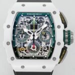 Richard Mille RM11 White Ceramic Black Rubber Strap Watch KV Factory