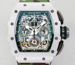 Richard Mille RM11 White Ceramic Camouflage Rubber Strap Watch KV Factory