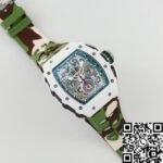 Richard Mille RM11 White Ceramic Camouflage Rubber Strap Watch KV Factory - Image 4