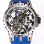 Roger Dubuis Excalibur Spider RDDBEX0479 Tourbillon Blue Rubber Strap BBR Factory