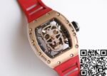 Richard Mille RM052 Rose Gold Case Red Rubber Strap Watch EUR Factory - Image 2