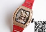 Richard Mille RM052 Rose Gold Case Red Rubber Strap Watch EUR Factory - Image 3