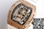 Richard Mille RM052 Rose Gold Case White Rubber Strap Watch EUR Factory - Image 3