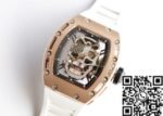Richard Mille RM052 Rose Gold Case White Rubber Strap Watch EUR Factory - Image 5