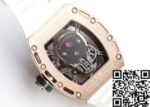Richard Mille RM052 Rose Gold Case White Rubber Strap Watch EUR Factory - Image 7