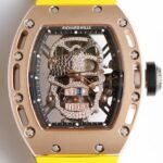 Richard Mille RM052 Rose Gold Case Yellow Rubber Strap Watch EUR Factory