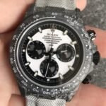 Rolex Daytona Carbon Fiber Case White Dial Watch JH Custom