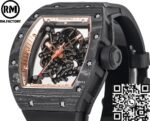 Richard Mille RM055 Gold Bezel Carbon Fiber Case Watch RM Factory - Image 2