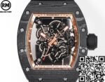 Richard Mille RM055 Gold Bezel Carbon Fiber Case Watch RM Factory - Image 3