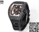 Richard Mille RM055 Gold Bezel Carbon Fiber Case Watch RM Factory - Image 4