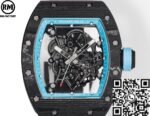 Richard Mille RM055 Blue Bezel Carbon Fiber Case Watch RM Factory - Image 3
