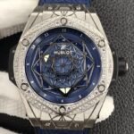 Hublot Big Bang Blue Dial Diamond Set Watch WWF Factory