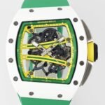 Richard Mille RM061 White Ceramics Green Strap Watch ZF Factory