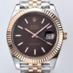 Chocolate Rolex Datejust​ M126333 Five-Bead Steel Belt Size 41mm Watch Clean Factory