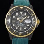 DIW Custom Rolex Sea-Dweller Carbon Fiber Case Gold Bezel Watch