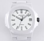 AET Custom Patek Philippe Nautilus White Dial Ceramic Watch