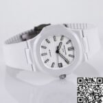 AET Custom Patek Philippe Nautilus White Dial Ceramic Watch - Image 3
