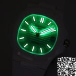 AET Custom Patek Philippe Nautilus Leather Strap​ Green Dial White Ceramic Watch - Image 6