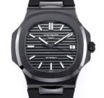 AET Custom Patek Philippe Nautilus Gradient Black Ceramic Watch