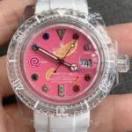CN Custom Acrylic Clear Rolex Submariner Pink Dial Size 40mm Watch