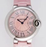 Ballon Bleu De Cartier Pink Belt Size 33MM Quartz Watch AF Factory