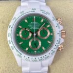 AET Custom Rolex Daytona White Ceramics Green Dial Watch