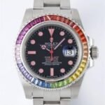 Customized Rolex Watch Submariner Date Rainbow Circle Diamond Dial