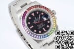 Customized Rolex Watch Submariner Date Rainbow Circle Diamond Dial - Image 2