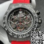 DIW Custom Rolex Daytona Carbon Fiber Case Red Watch