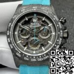 DIW Custom Rolex Daytona Carbon Fiber Case Light Blue Watch